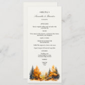Bois d'automne, Forêt d'automne Mariage Dîner Menu (Devant / Derrière)