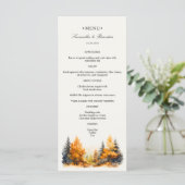 Bois d'automne, Forêt d'automne Mariage Dîner Menu (Debout devant)