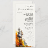 Bois d'automne, Forêt d'automne Mariage Dîner Menu (Devant / Derrière)