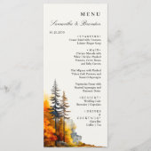 Bois d'automne, Forêt d'automne Mariage Dîner Menu (Devant)