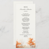 Bois d'automne, Forêt d'automne Mariage Dîner Menu (Devant / Derrière)