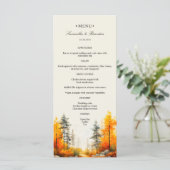 Bois d'automne, Forêt d'automne Mariage Dîner Menu (Debout devant)