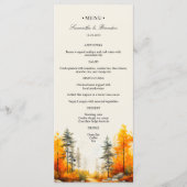 Bois d'automne, Forêt d'automne Mariage Dîner Menu (Devant)