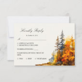 Bois d'automne, Pine Trees carte RSVP (Devant)