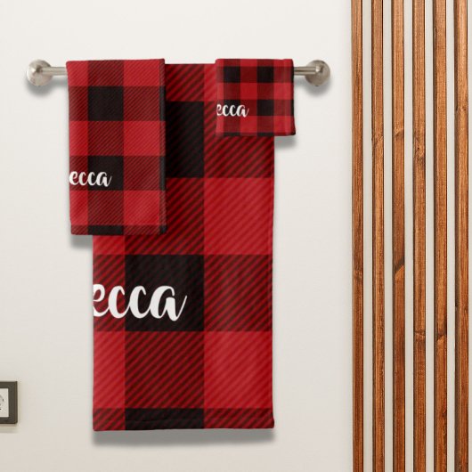 Bois de bois Pays Noël Bison rouge plaid