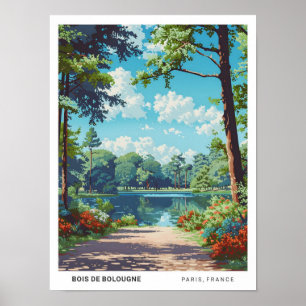 Bois de Bolougne Paris Frankrijk Vintage Travel Poster