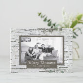 Bois de bouleau rustique Noël Deux Cartes photos (Debout devant)