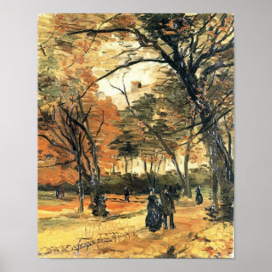 Bois de Boulogne Mensen lopen van Gogh Fine Art Poster