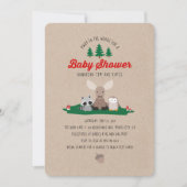 Bois de bûcheron Baby shower Animaux Invitation (Devant)