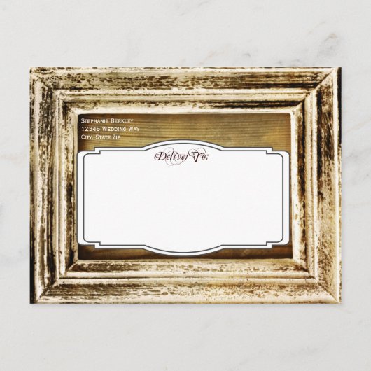 Bois de cadre rustique Enregistrer la date Cartes (Dos)