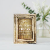 Bois de cadre rustique Enregistrer la date Cartes  (Debout devant)