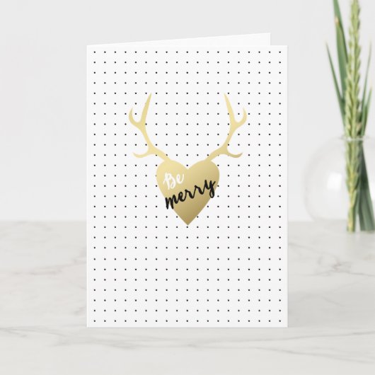 Bois de cerf dorés | Carte de vœux de fêtes (Devant)