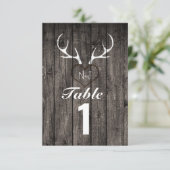 Bois de cerf rustique et numéro de table en forme  (Debout devant)