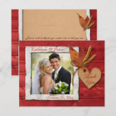 Bois de FAUX, feuille, coeur, Merci de PHOTO de (Devant / Derrière)