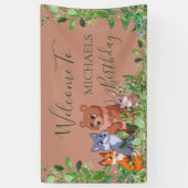 Bois de forêt animaux accueil fond bannière (Vertical)