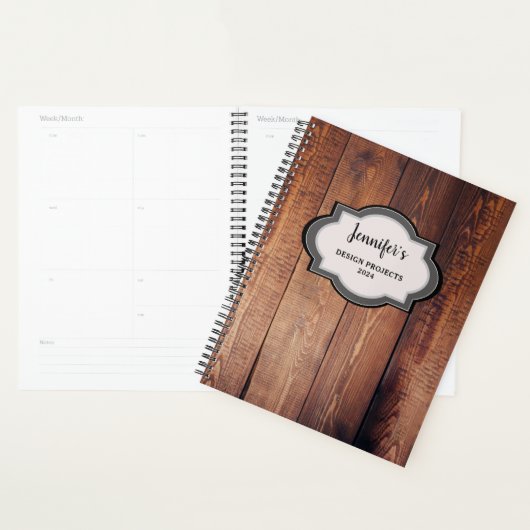 Bois de grange foncé rustique monogrammed professi (Devant avec enveloppe)