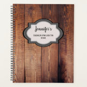 Bois de grange foncé rustique monogrammed professi (Devant)