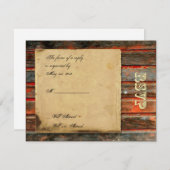 Bois de grange rustique avec carte de réponse card (Devant / Derrière)