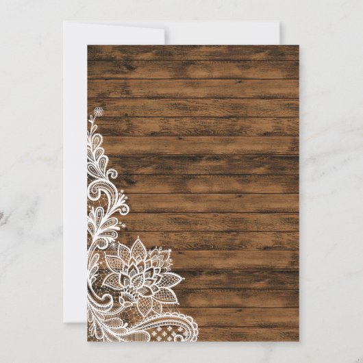 Bois de grange rustique et Faire-part de mariage d (Dos)