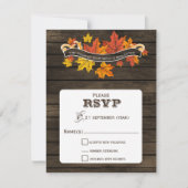 Bois de grange Rustique Mariage de automne rsvp (Devant)