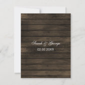 Bois de grange Rustique Mariage de automne rsvp (Dos)