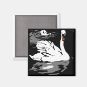 Bois de la ferme victorienne Animaux Magnet Swans (Recto/Verso)