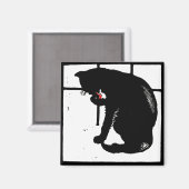 Bois de la ferme victorienne Animaux Magnets Chat  (Recto/Verso)