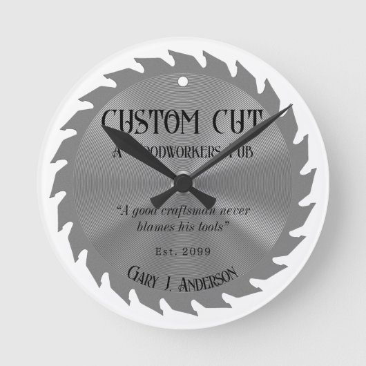 Bois de menuisier scie Lame PubWall Horloge (Recto)