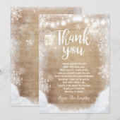 Bois de neige de baby shower de carte de (Devant / Derrière)