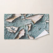 Bois de peinture bleu vieux rustique vert sur mesu (Serviette à main)