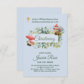 Bois de sol de bois Christening Invitations Baptêm (Devant / Derrière)