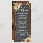 Bois de tournesol de réception de mariage de menu (Devant / Derrière)