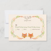 Bois de Whimsical Renards Mariage Ivory RSVP (Devant)
