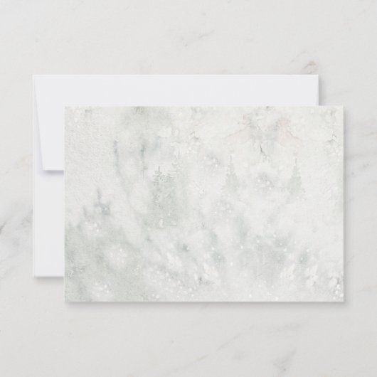 Bois d'hiver Aquarelle Mariage botanique RSVP (Dos)