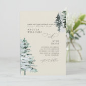 Bois d'hiver beige Faire-part de mariage (Debout devant)