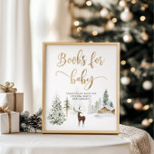 Bois d'hiver de cerfs de forêt pour bébé Poster