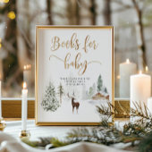 Bois d'hiver de cerfs de forêt pour bébé Poster