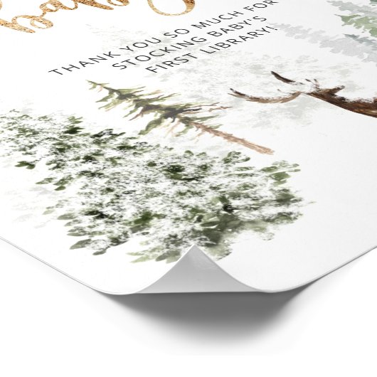 Bois d'hiver de cerfs de forêt pour bébé Poster (Coin)