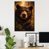 Bois Doré | Art de la faune de l'ours | Affiche (Bureau à domicile)