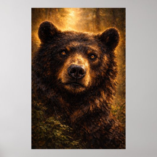 Bois Doré | Art de la faune de l'ours | Affiche (Devant)