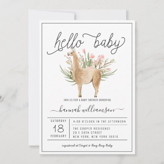 Bois du printemps | Invitation Baby shower (Devant)