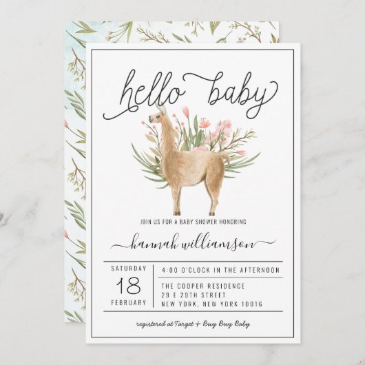 Bois du printemps | Invitation Baby shower (Devant / Derrière)