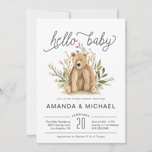 Bois du printemps | Invitation Baby shower (Devant)