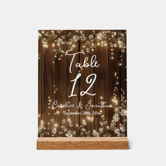 Bois Éclairage à cordes rustiques Tableau floral b (Recto)