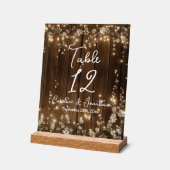 Bois Éclairage à cordes rustiques Tableau floral b (Angle)