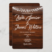 Bois et feux Invitation Mariage campagnard rustiqu (Devant / Derrière)