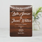 Bois et feux Invitation Mariage campagnard rustiqu (Debout devant)