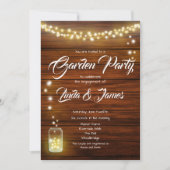 Bois et lumières Invitation Fiançailles rustique (Devant)