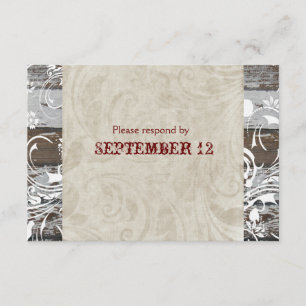 Bois et parchemin RSVP avec enveloppes