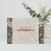 Bois et parchemin RSVP Brown avec enveloppes (Debout devant)